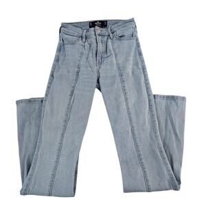 Hollister high rise flare jeans 26x31 light wash jeans 3R blue womens 7009